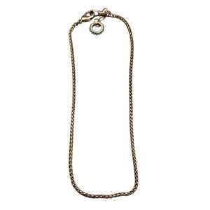 Gold-Tone Braided necklace Turquoise Ring Pendant Lobster Clasp Closure READ